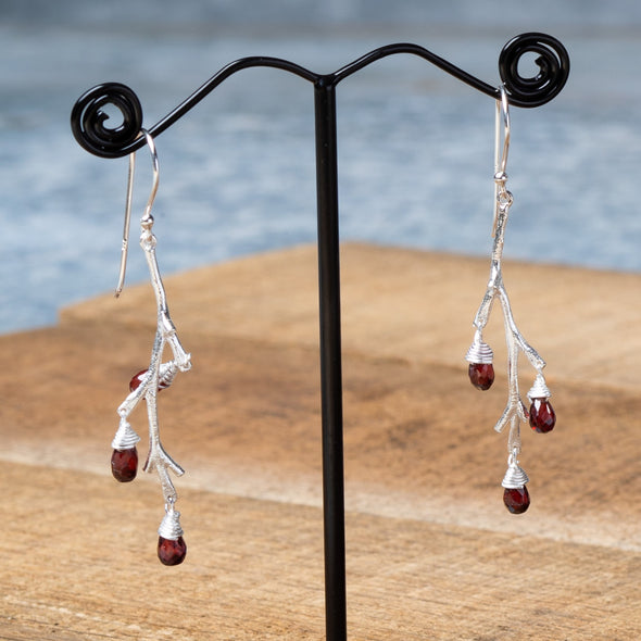 Branched Stone Drop Earrings