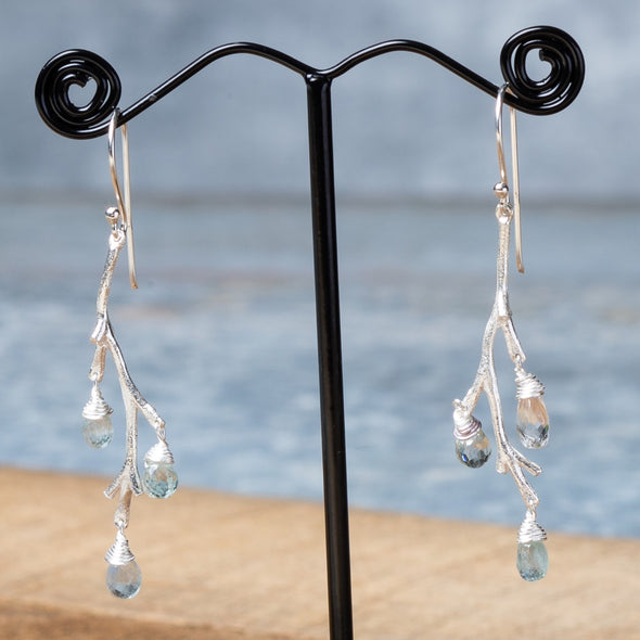 Branched Stone Drop Earrings