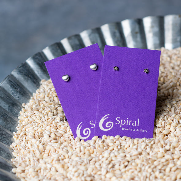 Tiny Silver Stud Earrings