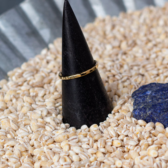 Dainty Hammered Stacker Ring