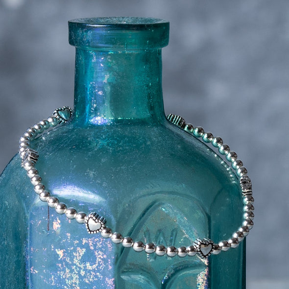 Hearts! Stretchy Silver Bracelet