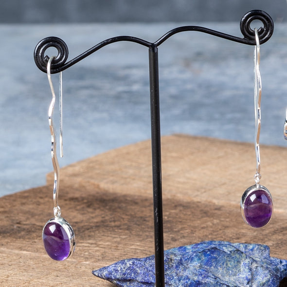 Elegant Ripple Stone Drop Earrings