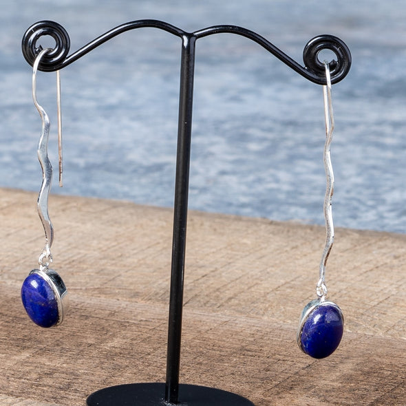 Elegant Ripple Stone Drop Earrings