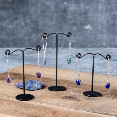 Elegant Ripple Stone Drop Earrings
