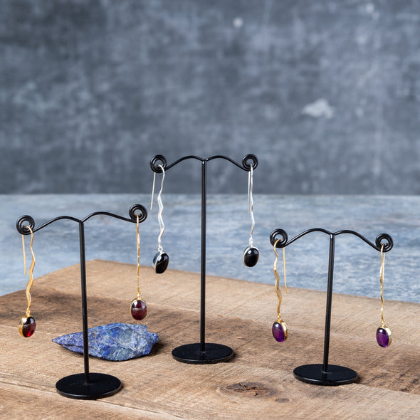 Elegant Ripple Stone Drop Earrings