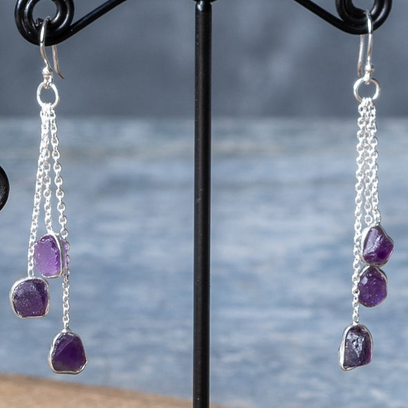Delicate 3-Drop Earrings