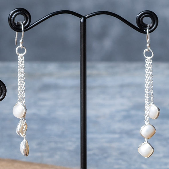 Delicate 3-Drop Earrings