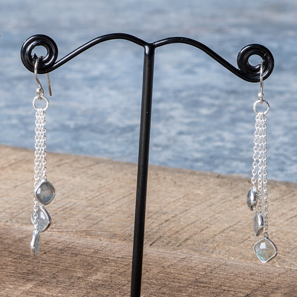 Delicate 3-Drop Earrings