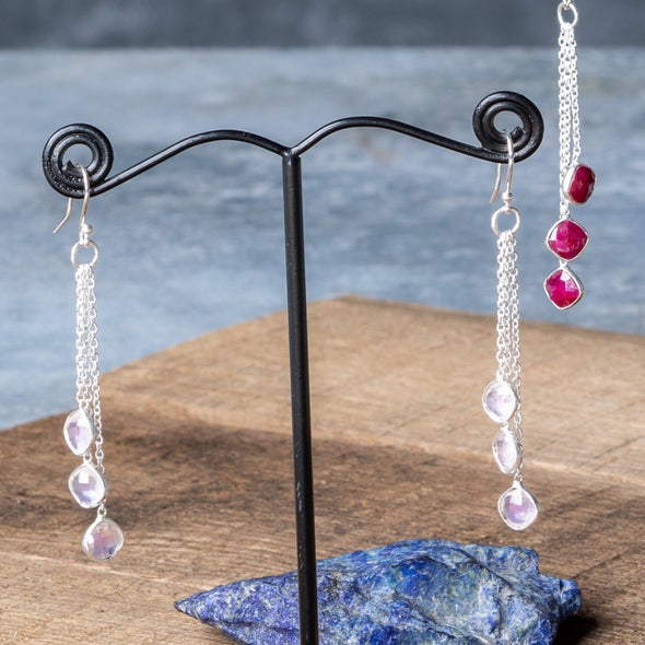 Delicate 3-Drop Earrings