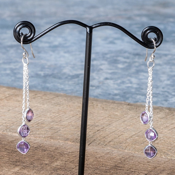Delicate 3-Drop Earrings