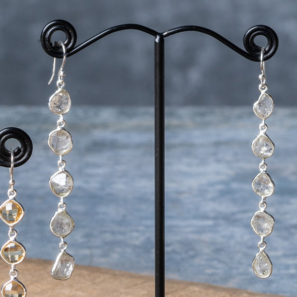 Delicate 5-Stone Drop Earrings