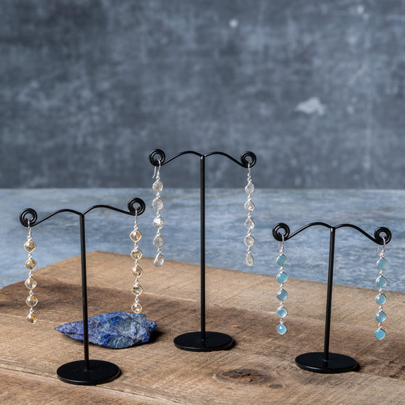 Delicate 5-Stone Drop Earrings