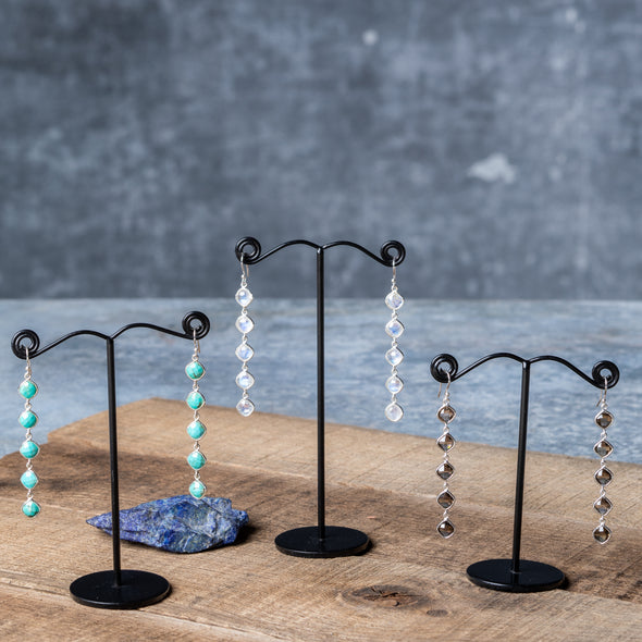 Delicate 5-Stone Drop Earrings