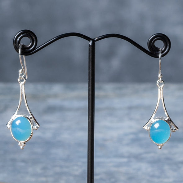 Stylized Stone Drop Earrings