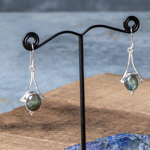 Stylized Stone Drop Earrings
