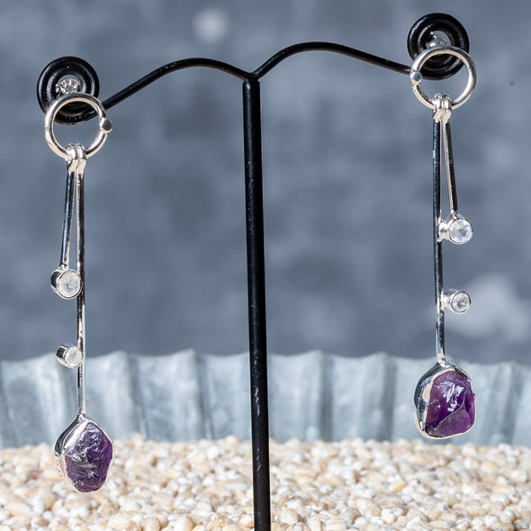 Raw Stone Organic Sparkle Drop Earrings