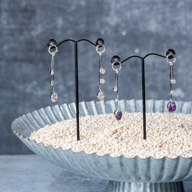Raw Stone Organic Sparkle Drop Earrings