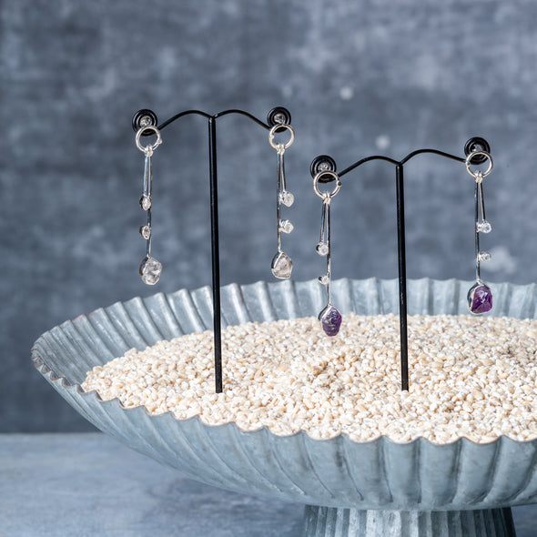 Raw Stone Organic Sparkle Drop Earrings