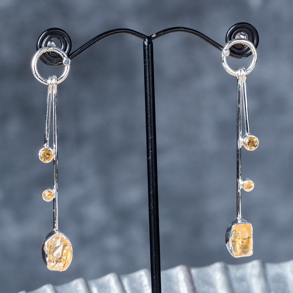 Raw Stone Organic Sparkle Drop Earrings