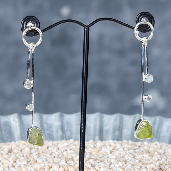 Raw Stone Organic Sparkle Drop Earrings