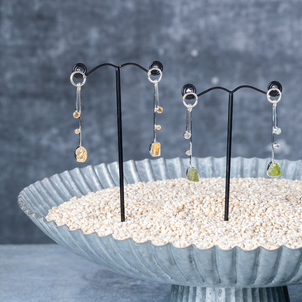 Raw Stone Organic Sparkle Drop Earrings