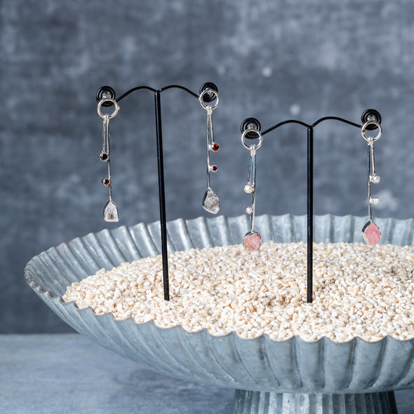 Raw Stone Organic Sparkle Drop Earrings