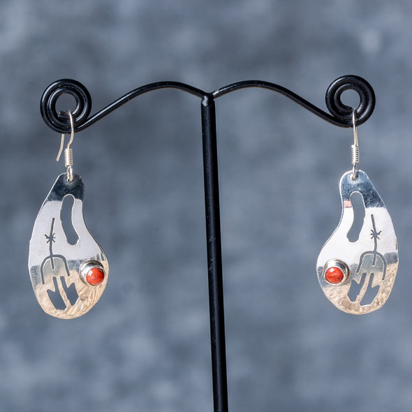 Navajo Design Fossil Coral Earrings
