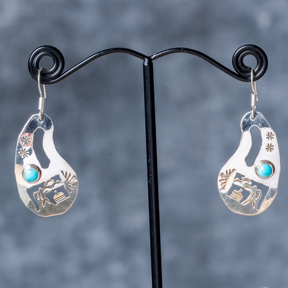 Turquoise Navajo Design Earrings