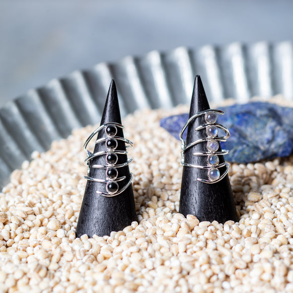 Spiraled Multi-Stone Wrap Ring