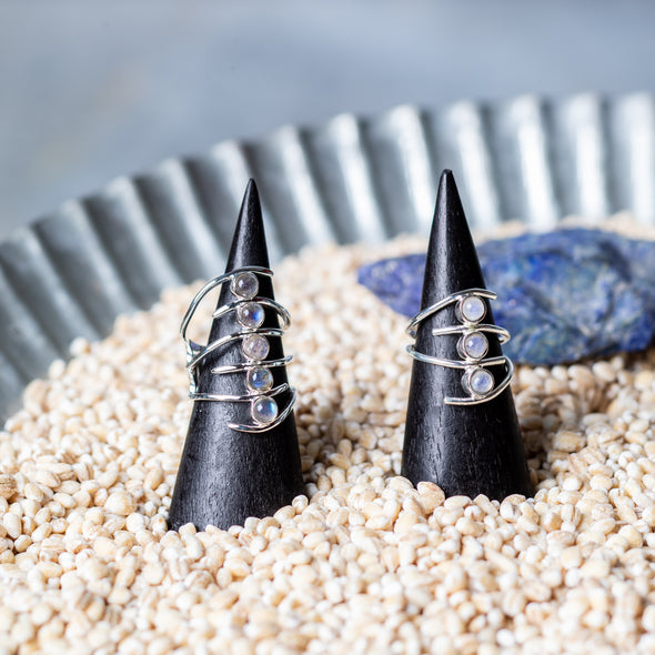 Spiraled Multi-Stone Wrap Ring
