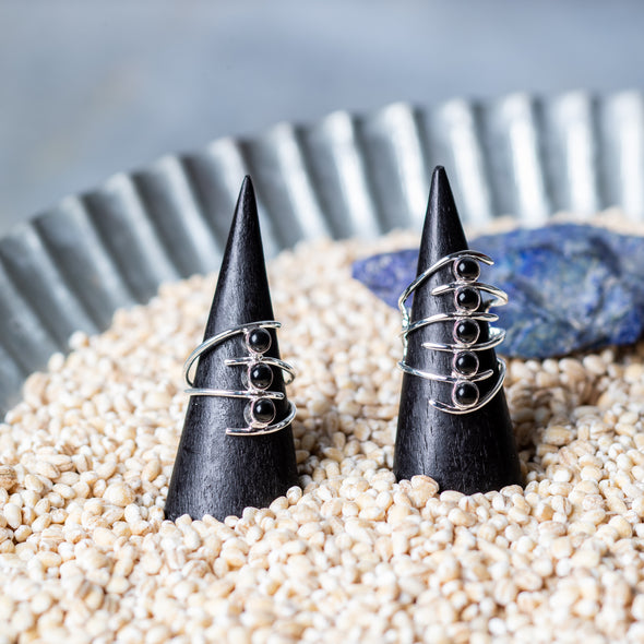 Spiraled Multi-Stone Wrap Ring