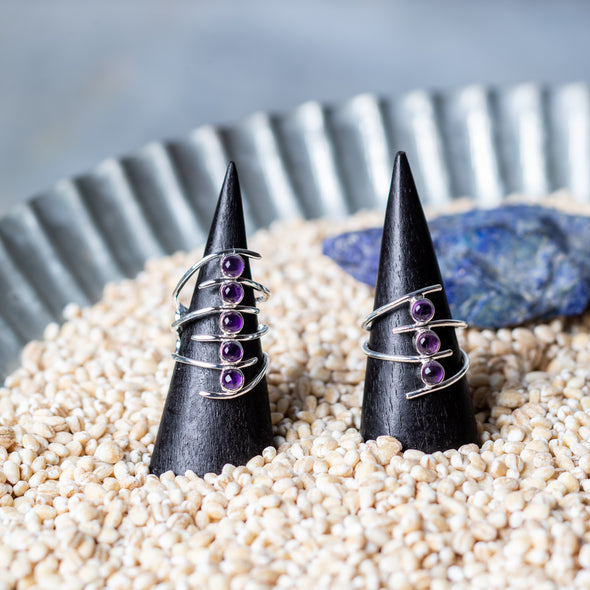 Spiraled Multi-Stone Wrap Ring