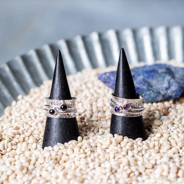 Semi-Precious Spinning Stones Rings