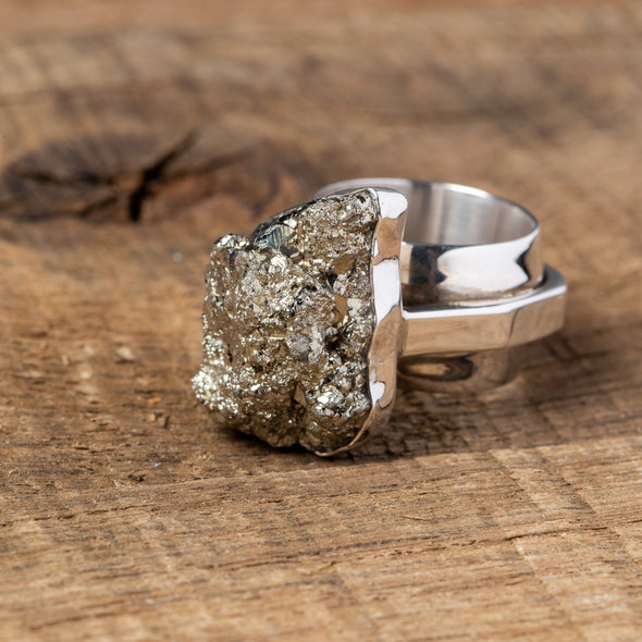 Raw Pyrite Chunky Silver