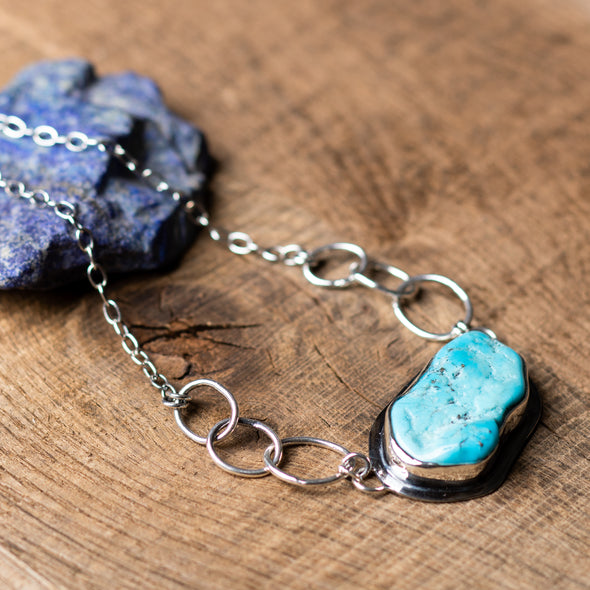Chained Sleeping Beauty Turquoise Necklace