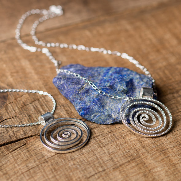 Double-Sided Open Spiral Necklace