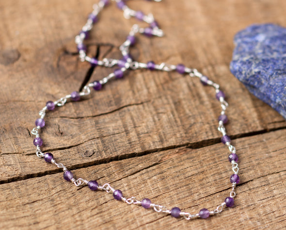 Stone Silver Twist Necklace