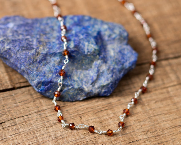 Stone Silver Twist Necklace
