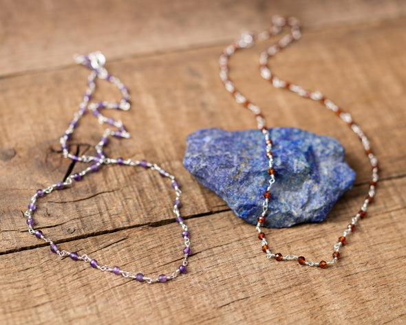 Stone Silver Twist Necklace