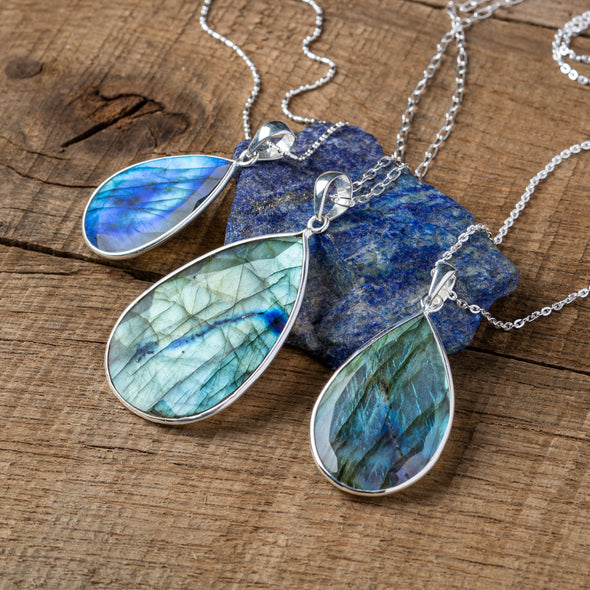 Teardrop Faceted Labradorite Stunner Necklace