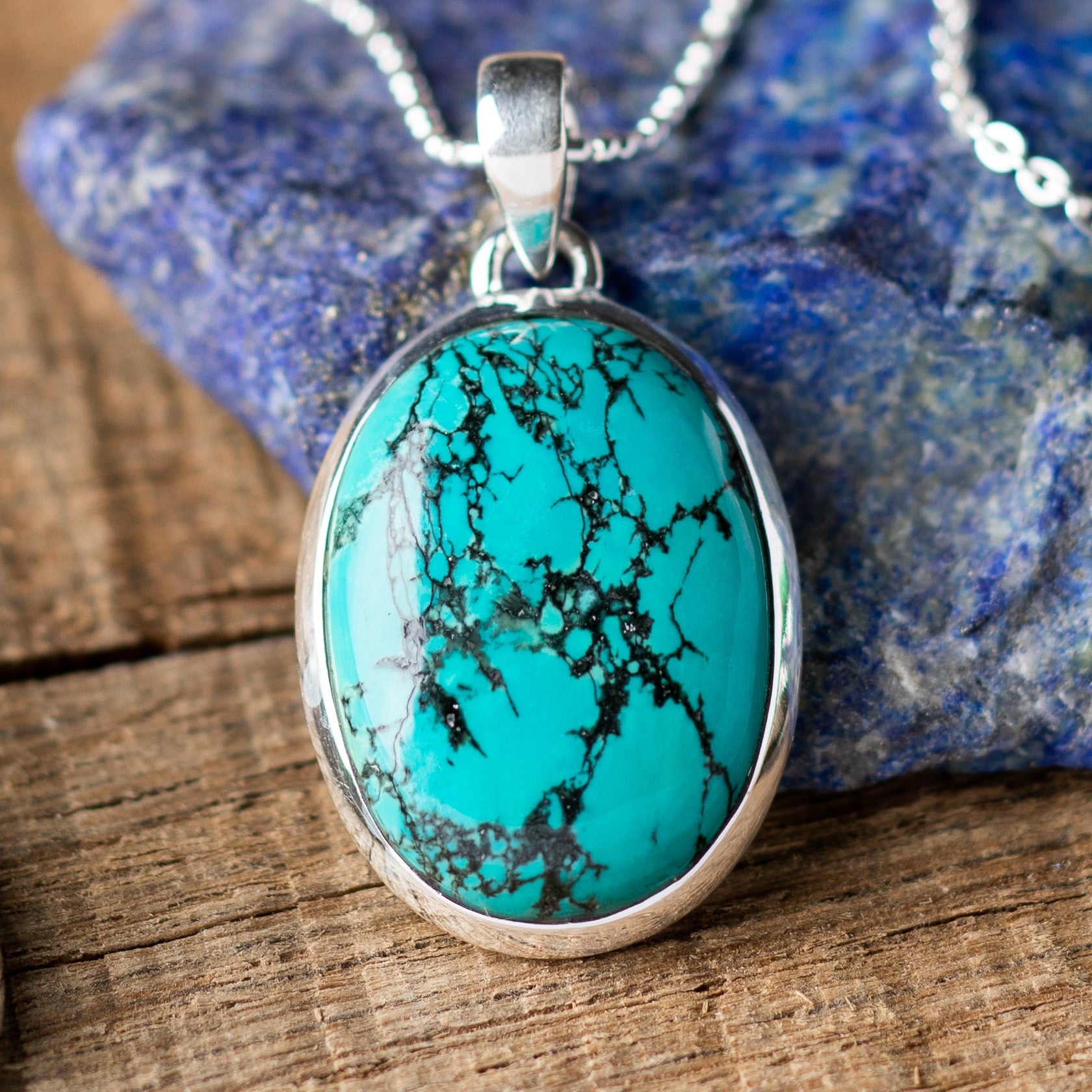 Simple Bright Turquoise Necklace Spiral Jewelry Artisery