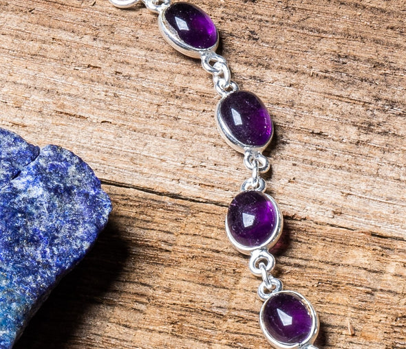 Delicate Stone Drop Link Bracelet