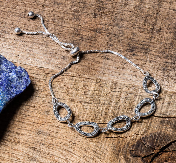 Medium Marcasite Adjustable Chain Bracelets