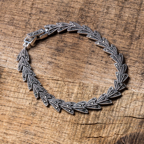Medium Marcasite Fold-Over Clasp Bracelets