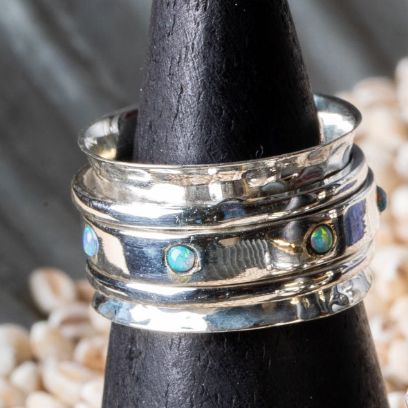 Banded Stone Spinner Rings