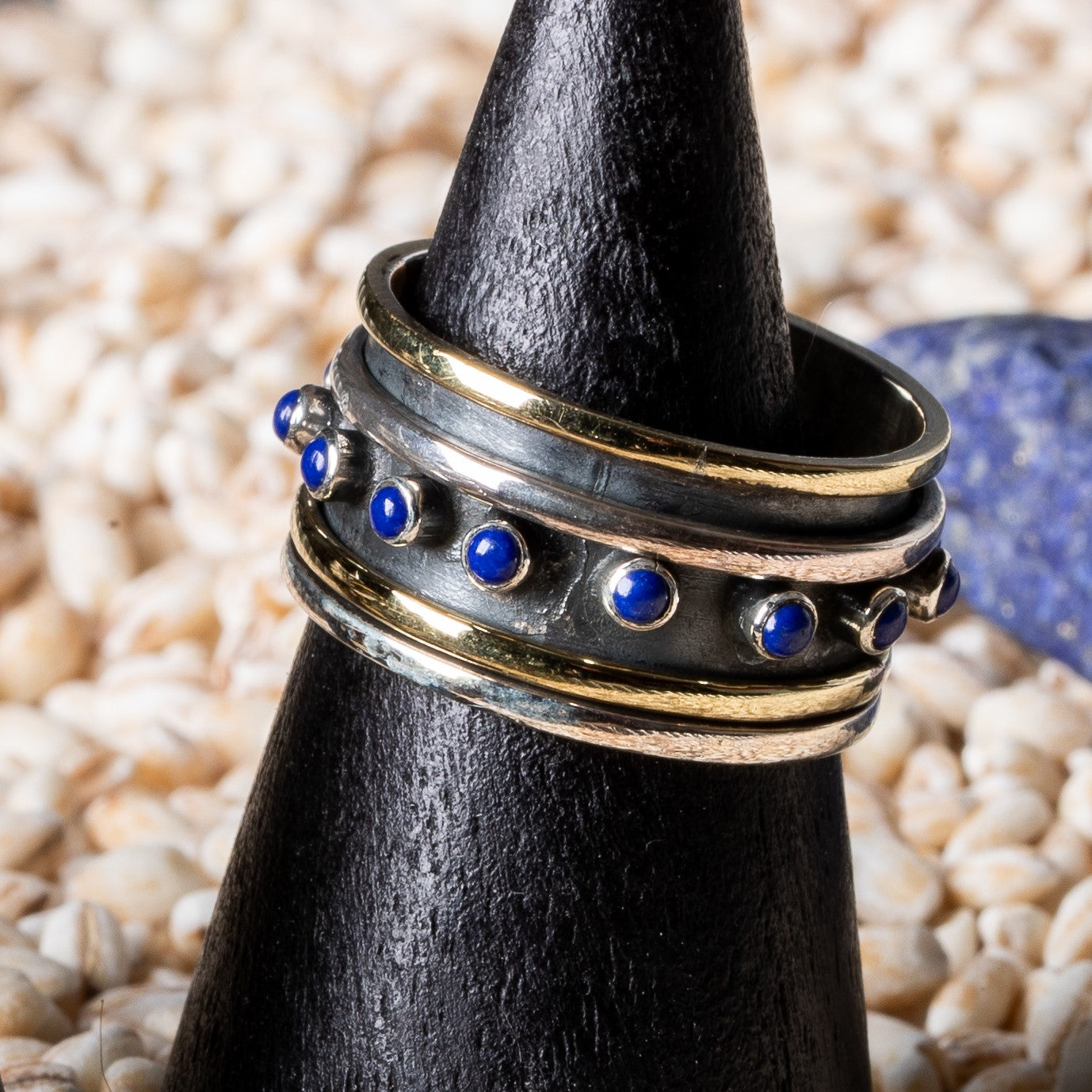 Gemstone spinner rings hot sale