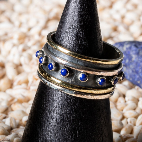 Banded Stone Spinner Rings
