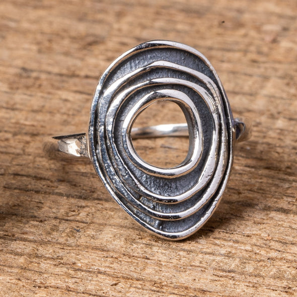 Hammered Spirals + Loops Rings