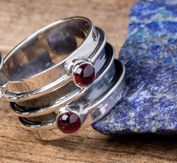Banded Metals 2-Stone Ring