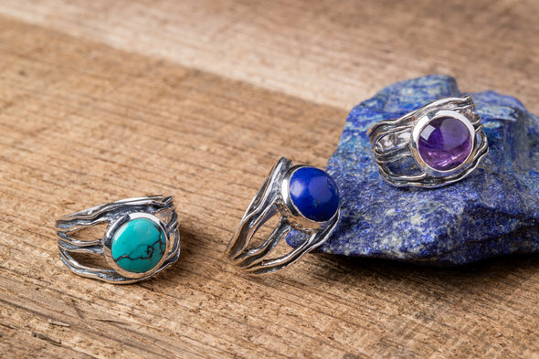 Stylized Branch Stone Ring